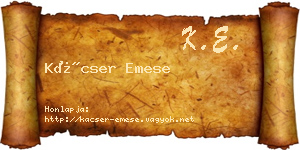 Kácser Emese névjegykártya