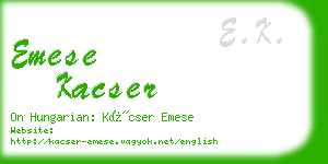 emese kacser business card